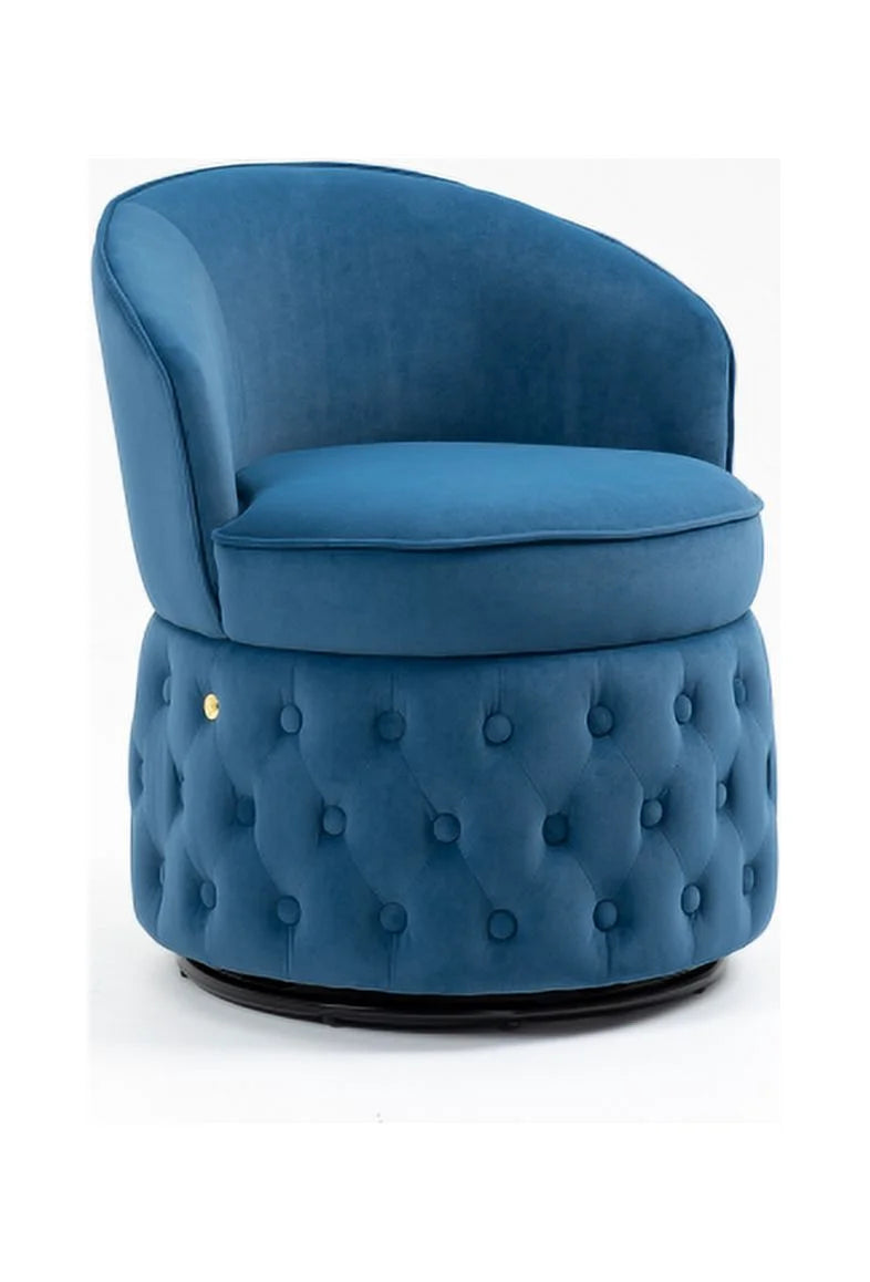 Beige Swivel Velvet Barrel Chair V62090