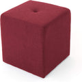Deep Red Fabric Square Ottoman X60481