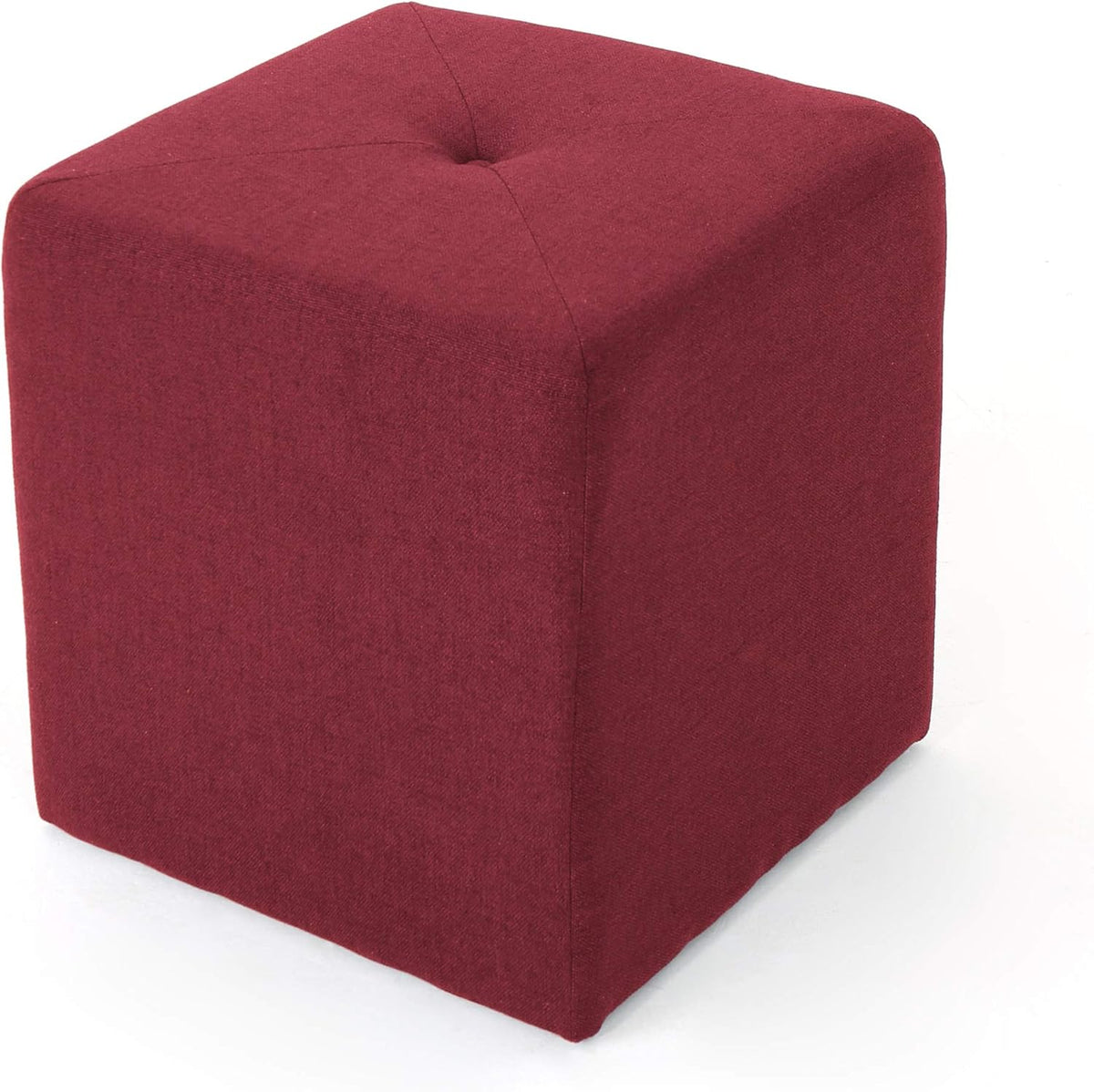 Deep Red Fabric Square Ottoman X60481