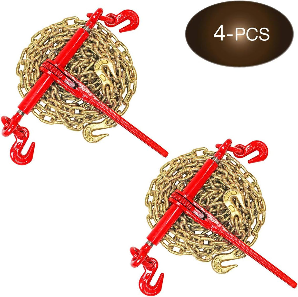 5/16” Grade 70 Chain and Load Binder Kit with 2 Binders and 2 Chains, 4,700 lbs. Safe Working Load B7869