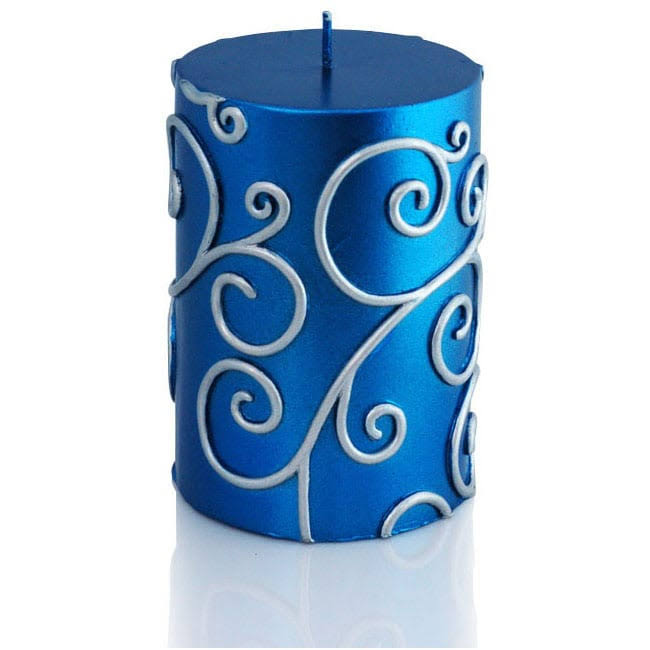 Black Scroll Pillar Candle Bulk (12-Case) G228