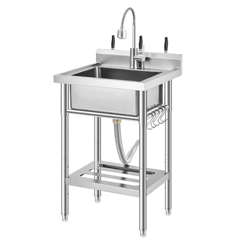 Stainless Steel Utility Sink with Faucet H1413