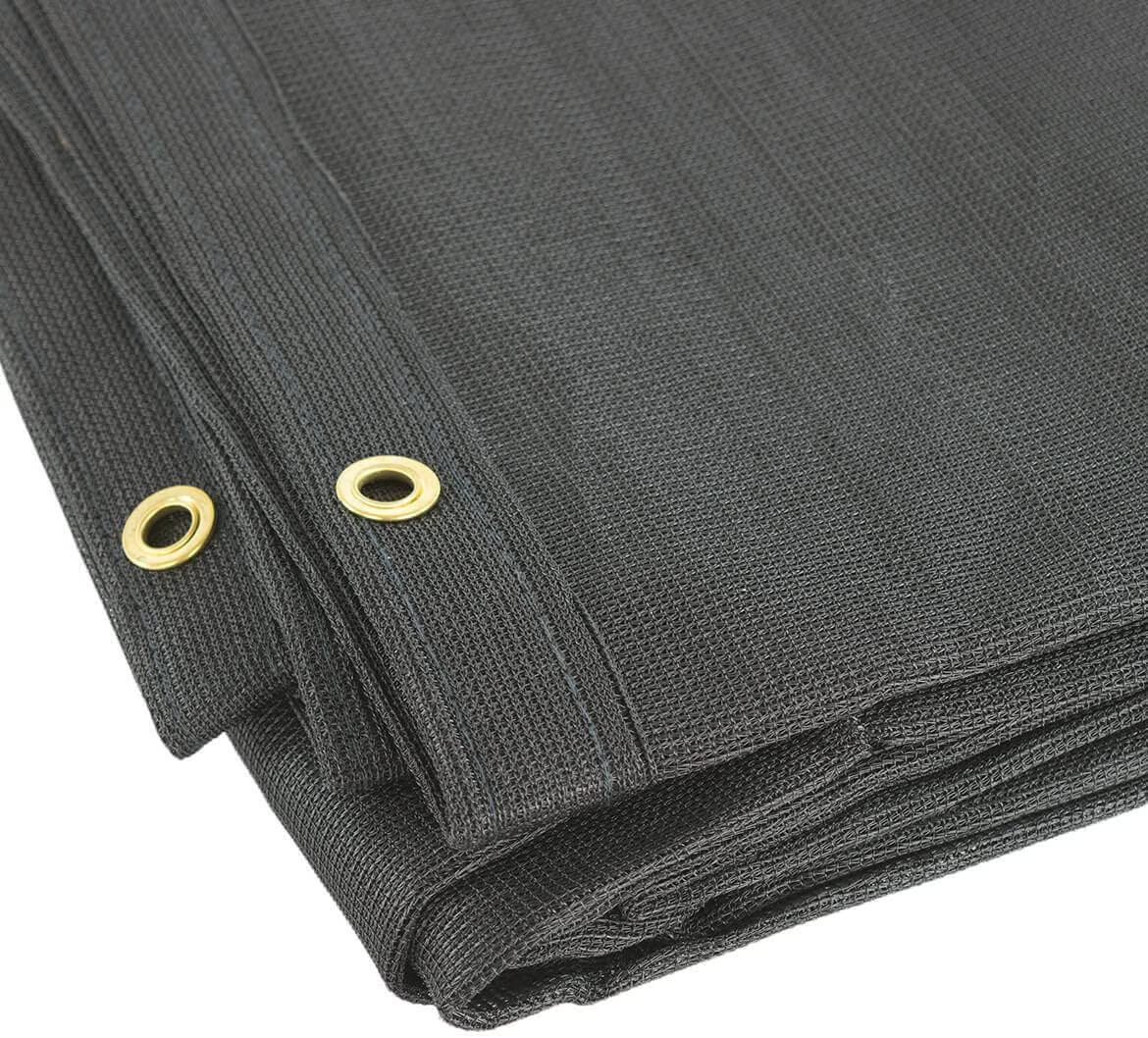 Black Knitted Mesh Tarp with Grommets 8 Ft x 12 Ft. Z20596