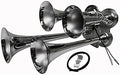4 Trumpet Chrome Train Air Horn Pack of 2 J315