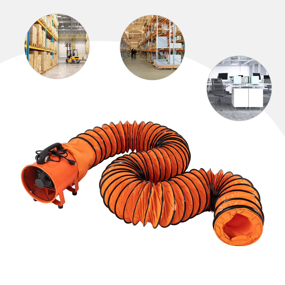 10 Inch Portable Ventilation Fan with 32.8ft Duct Hose C449422
