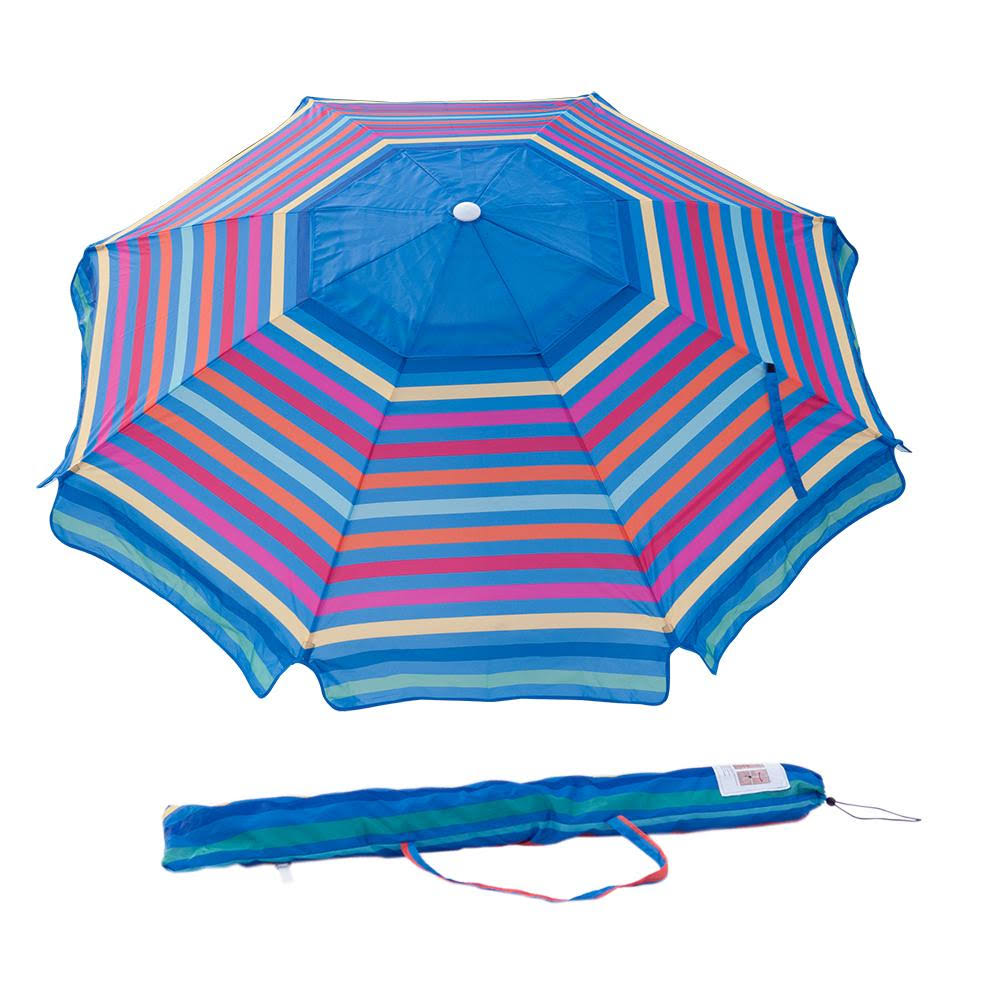 7 Feet Beach Umbrella with Sand Anchor and Carry Bag F692431