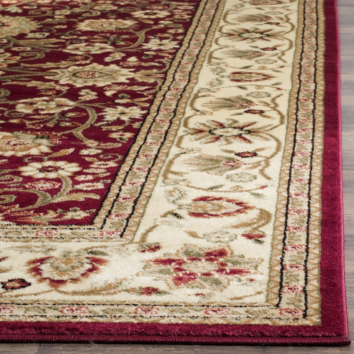 Red & Ivory 6' x 9' Traditional Area Rug I126197