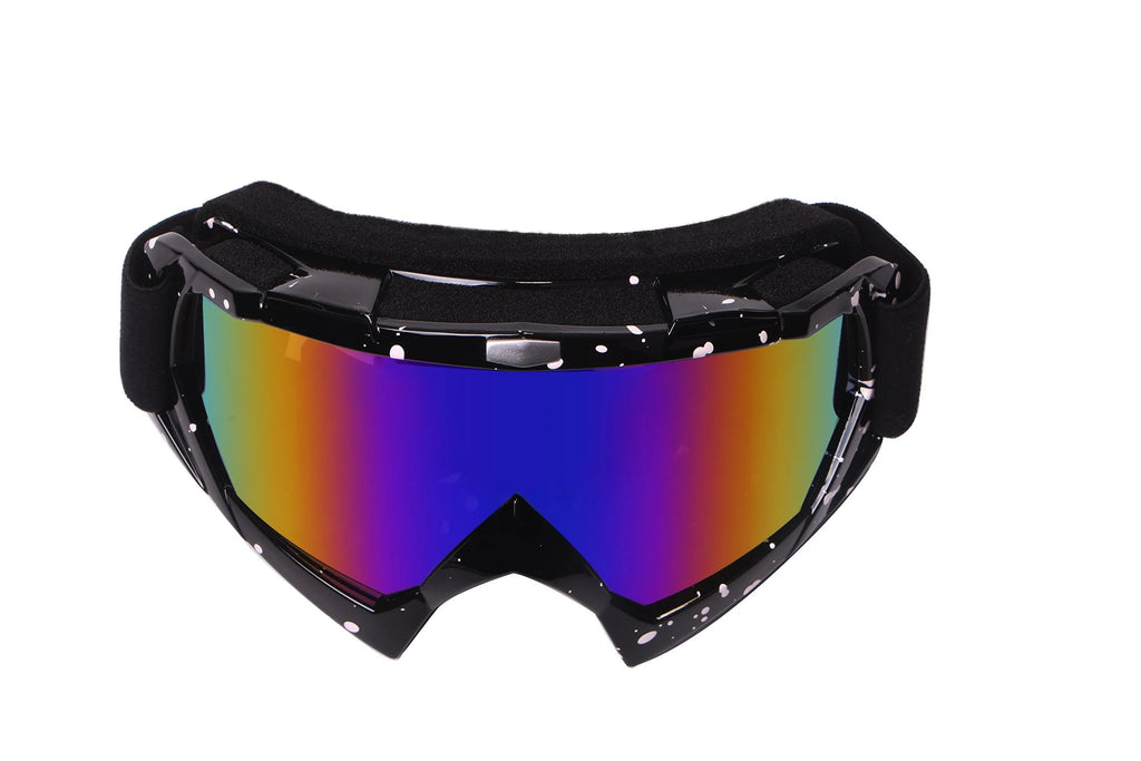 Motorcycle Goggles Windproof Dustproof Racing Goggles Scratch Resistant PU Resin Black Frame Color Lens F560354