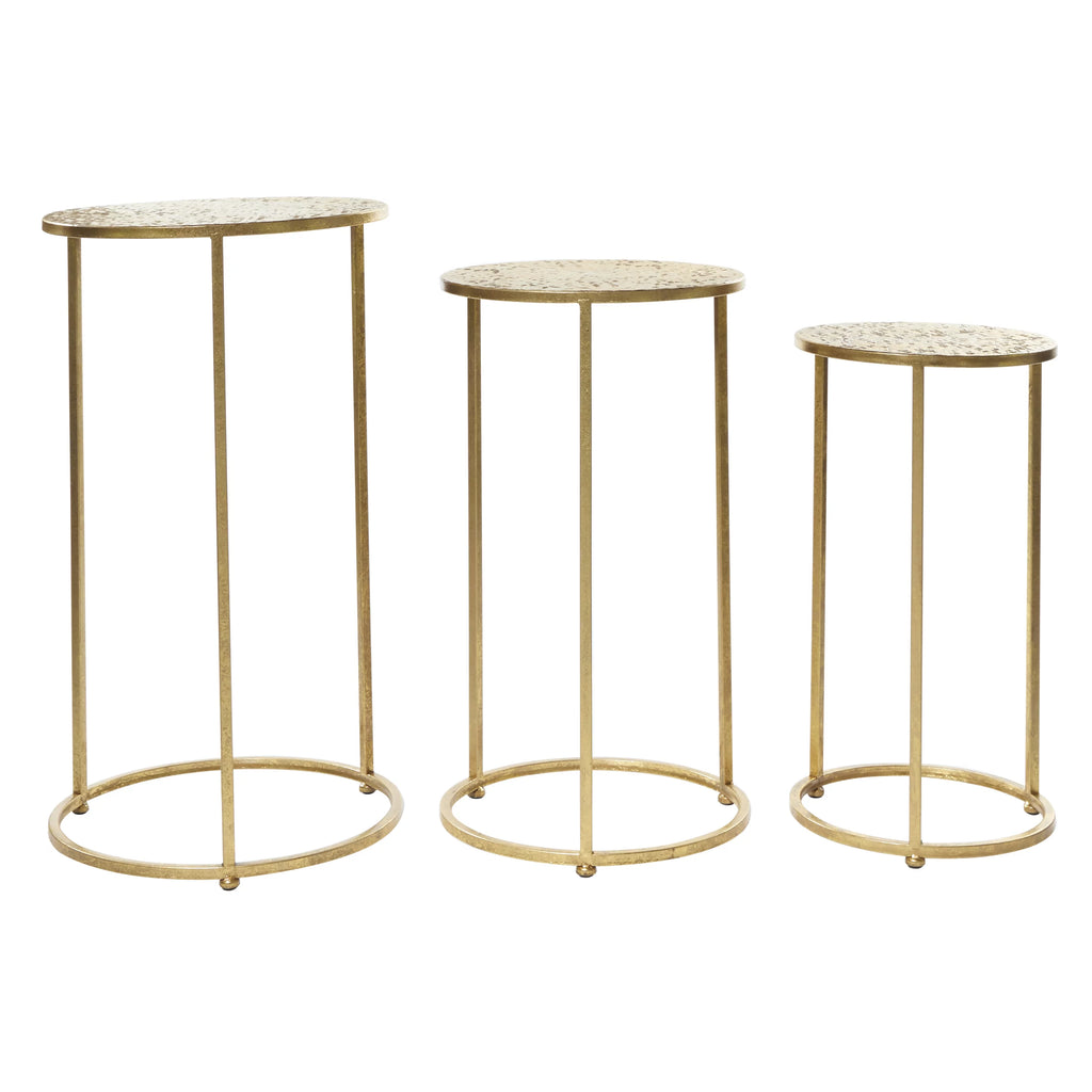 16" x 28" Gold Metal Nesting Accent Table, 3-Pieces W900671