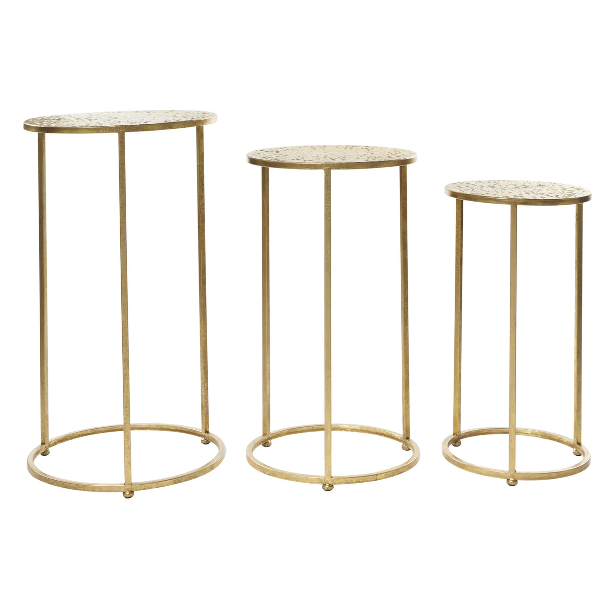 16" x 28" Gold Metal Nesting Accent Table, 3-Pieces W900671