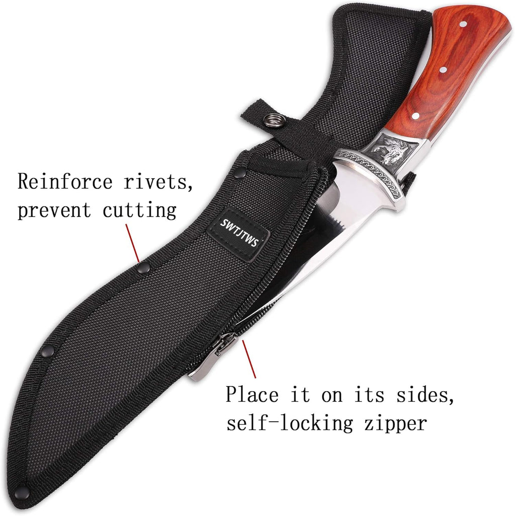 Fixed Blade Jungle Knife with Mahogany Handle X368152