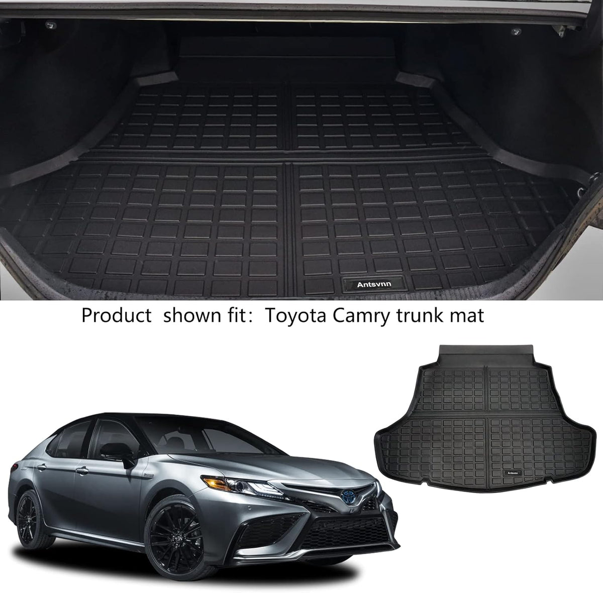 Black Rubber Floor Mats and Cargo Liner for Toyota Camry A3965