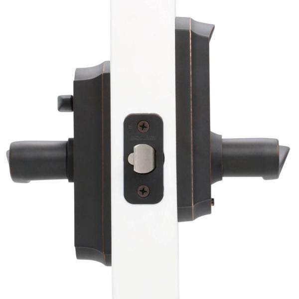 Aged Bronze Touch Entry Door Lever Set with Accent I109