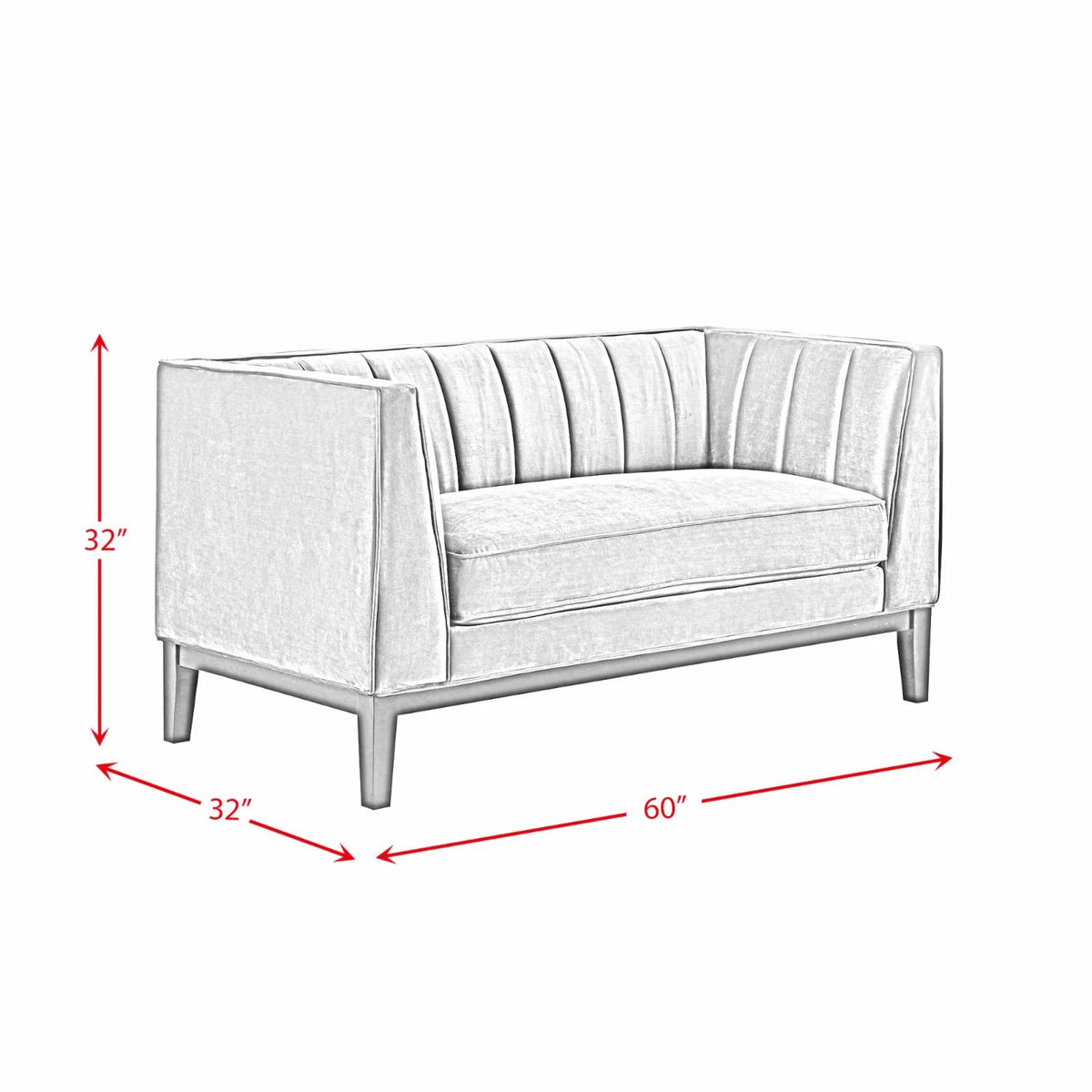 Light Grey Velvet Loveseat I717187