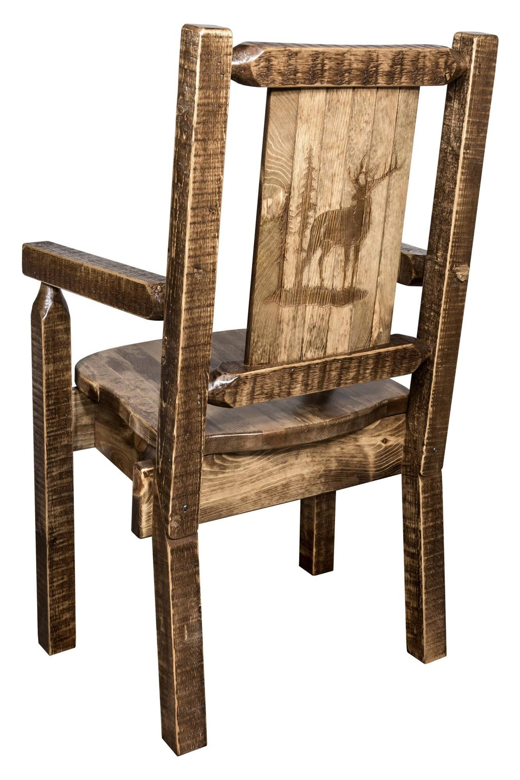 Captain's Chair with Laser Engraved Elk Design O46929