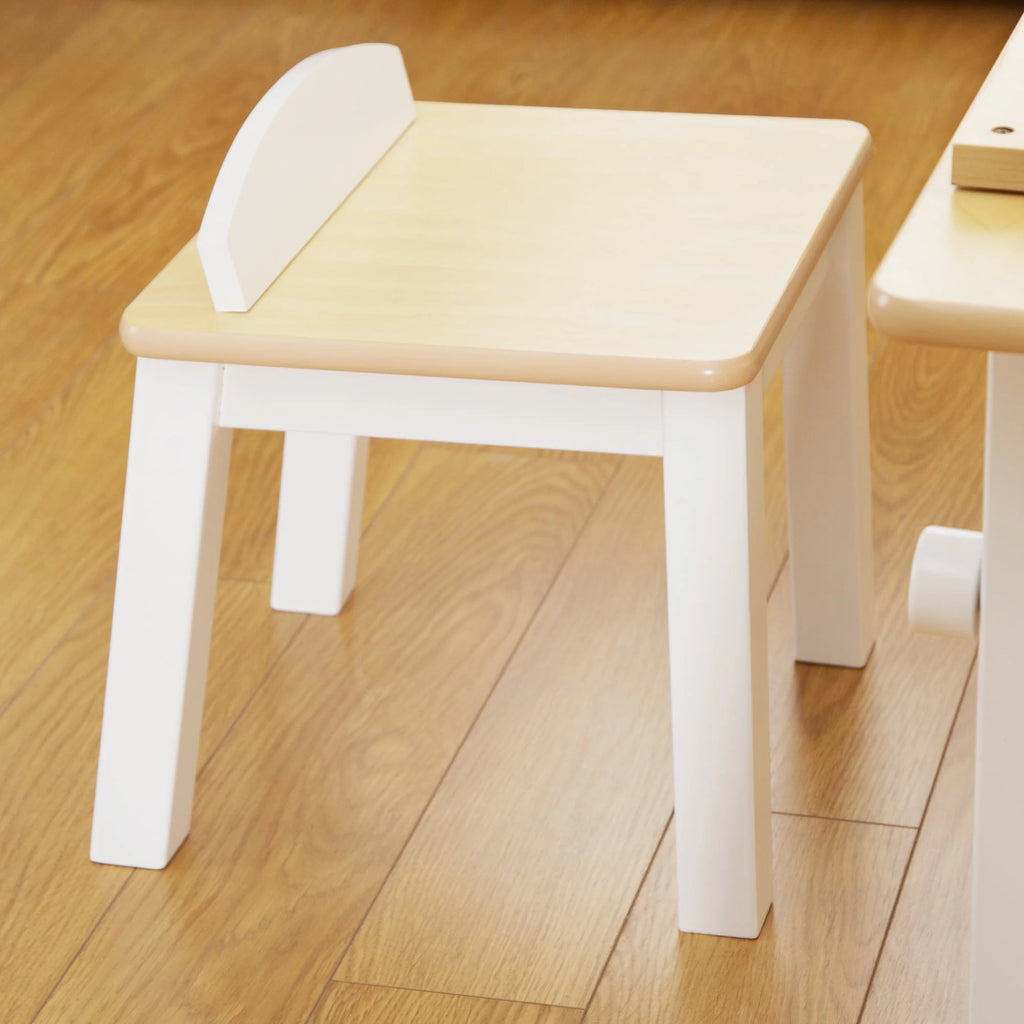 Kids Activity Table and Drawing Desk with Stools, Storage Canvas Bins, Paper Roller, and Paint Cups N8979