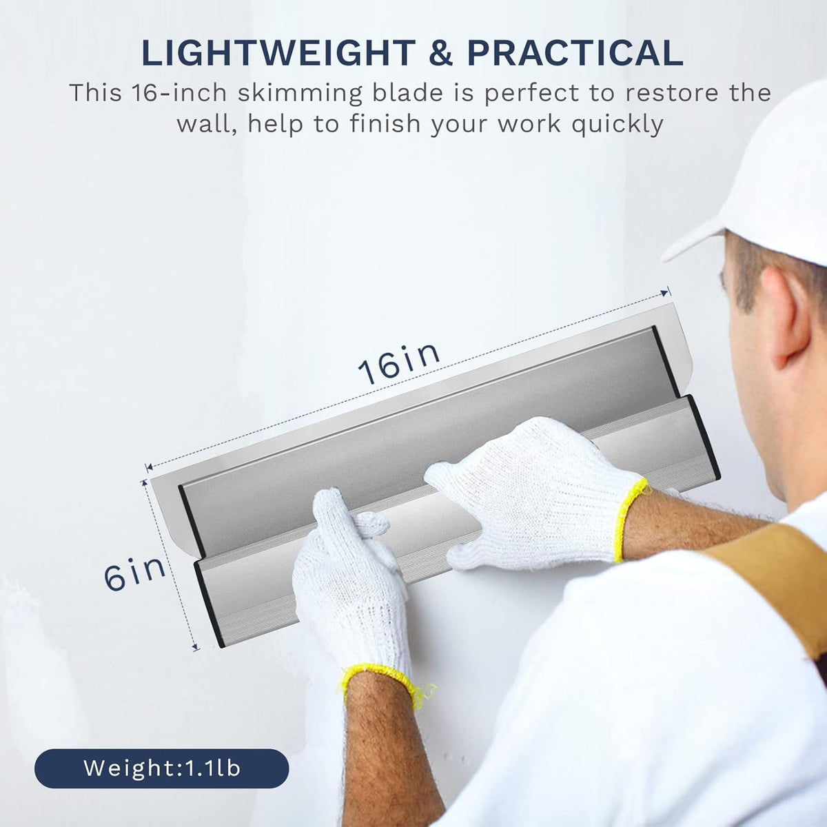 16 Drywall Skimming Blade, Extruded Aluminum & Stainless Steel R355