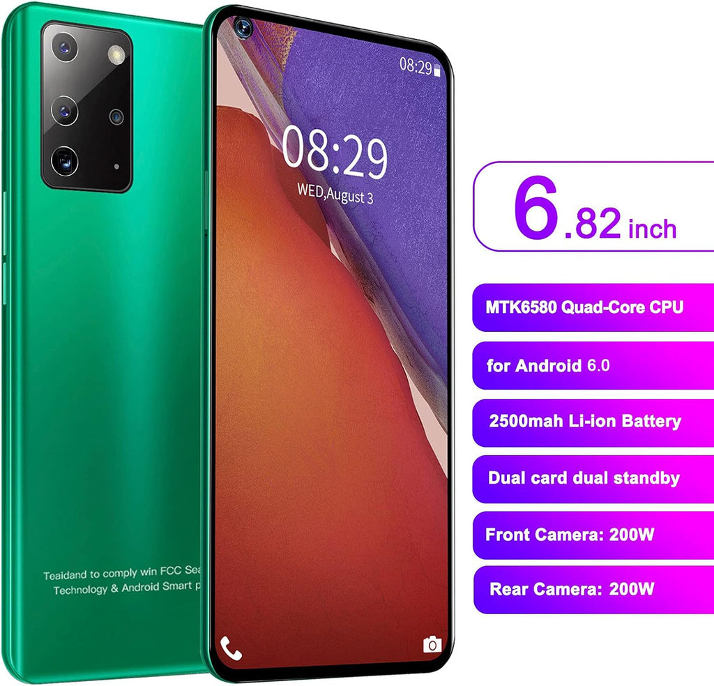 Unlocked Smartphone, 6.82'' Full Screen, 2+16G Dual Standby, Green Y17691