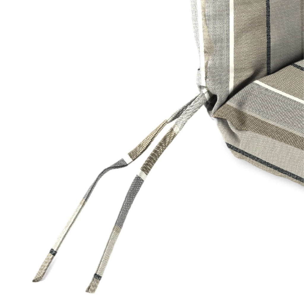 45" x 22" Char Gray Stripe Rectangular Outdoor Chair Cushion with Ties and Hanger Loop Q929436