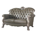 Patina & Bone Faux Leather Love Seat & Toss Pillows Z487