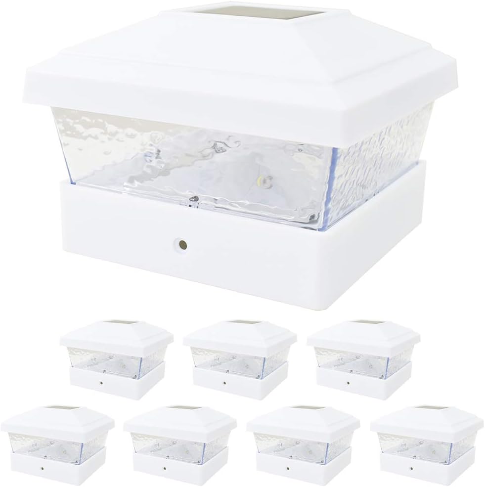 White 8 Pack Solar LED Post Deck Cap Light D603194