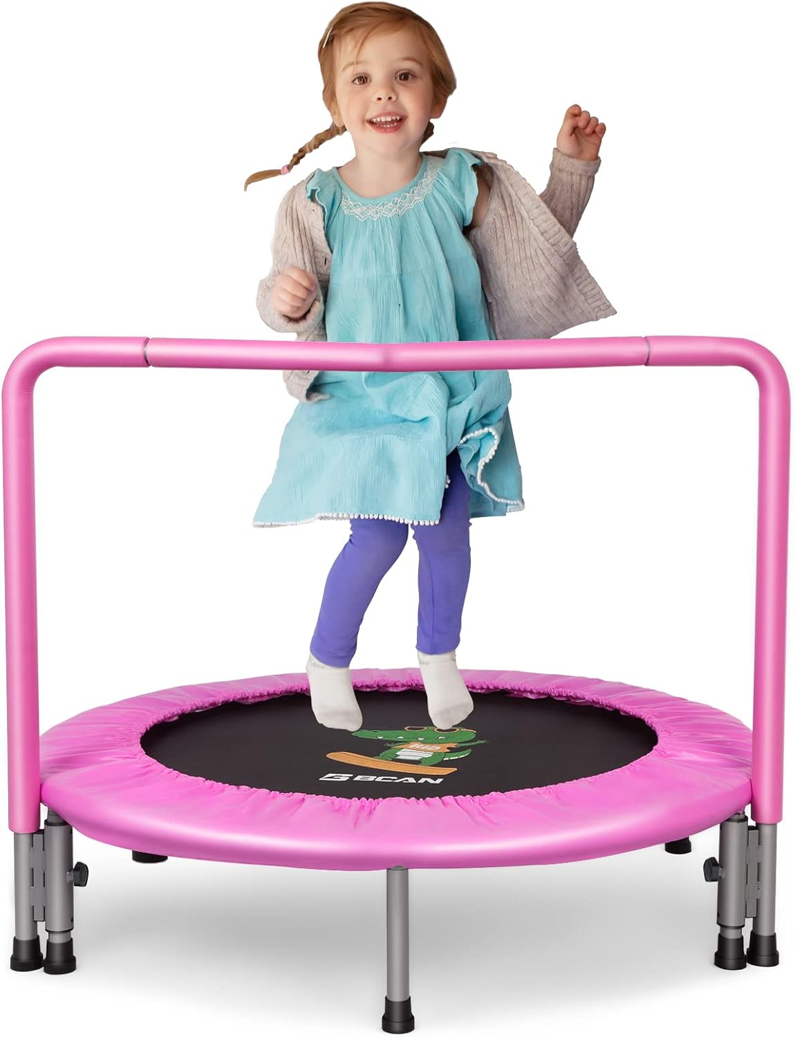 36'' Mini Folding Toddler Trampoline with Handle and Safety Padded Cover N57788