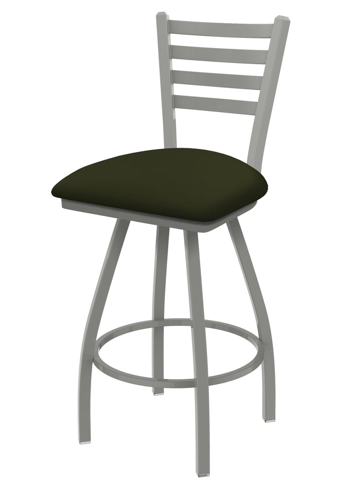 36x22 Swivel Extra Tall Bar Stool with Anodized Nickel Finish and Pine Seat I872