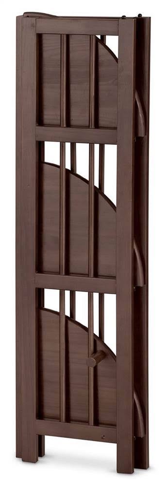 Truffle Brown 4-Shelf Corner Folding Bookcase R96964