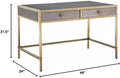 Gray Brushed Gold Faux Shagreen Writing Desk G727297