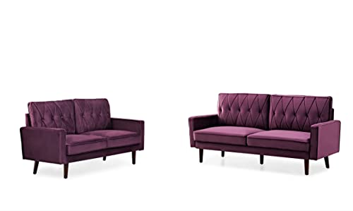 Tufted Velvet Couch, 57.5'' Wide Loveseat F9666