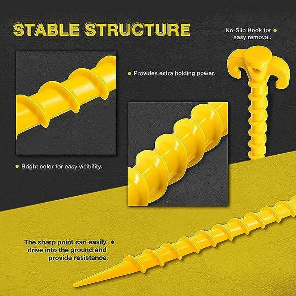 8-Pack 10 inch Yellow Outdoor Tent Stakes H4575