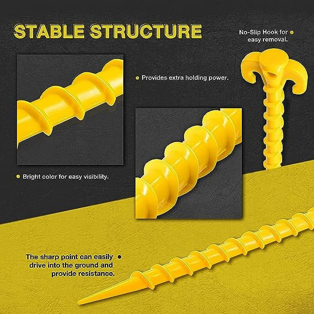 8-Pack 10 inch Yellow Outdoor Tent Stakes H4575