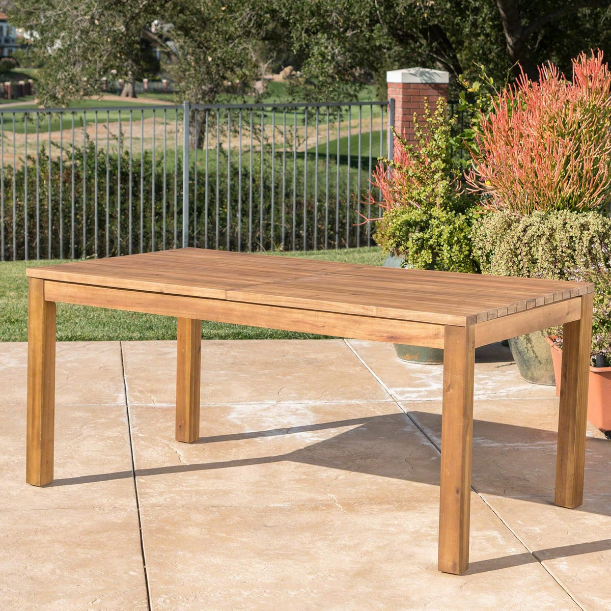 Teak Finish Acacia Wood Outdoor Dining Table D215470