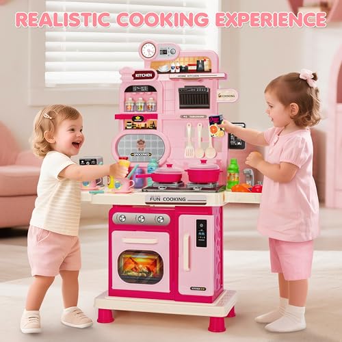 Kids Kitchen Playset with Sound & Light, Play Sink and Play Food C868065