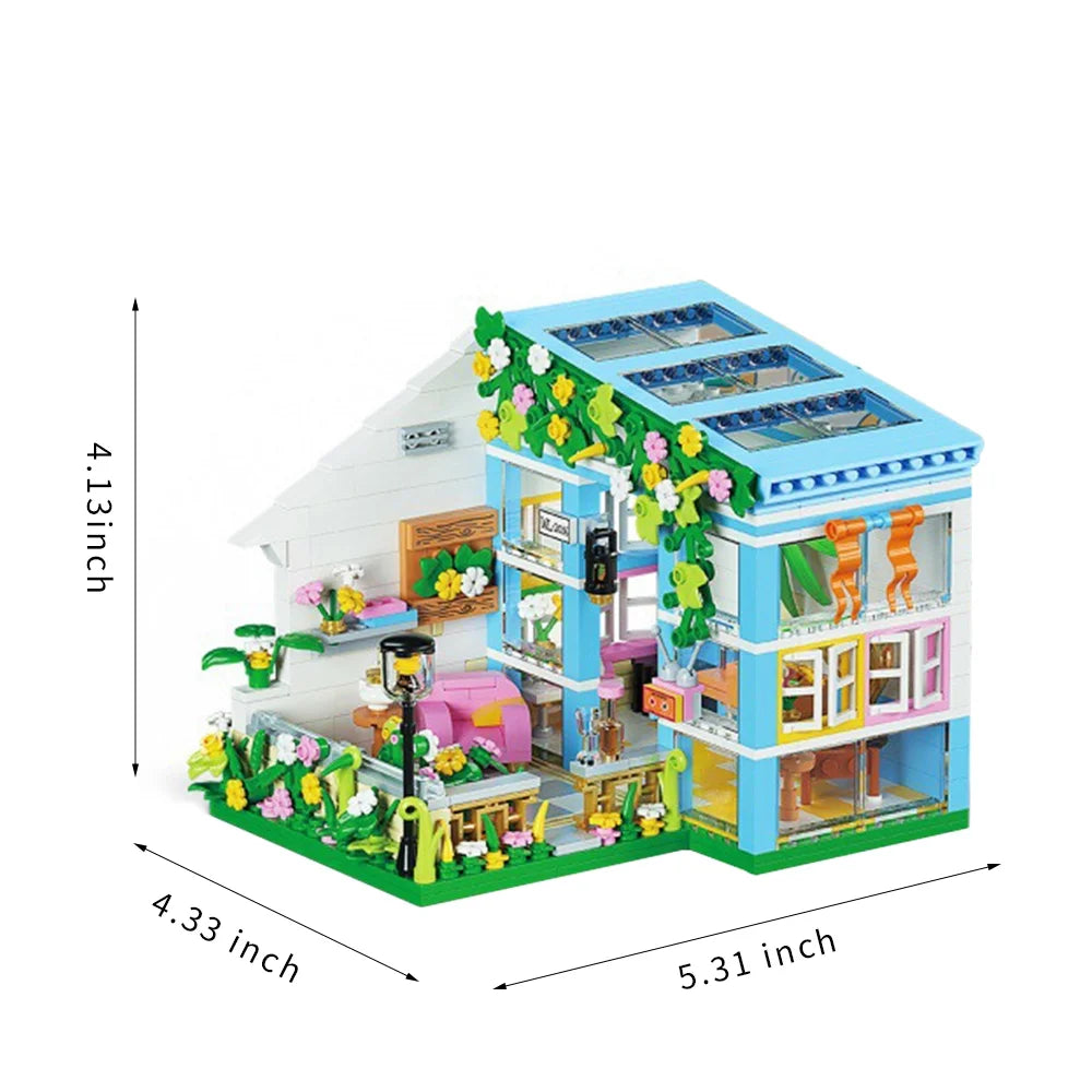 DIY Miniature Dollhouse Kit with Furniture and Flowers, 1:24 Scale J57319