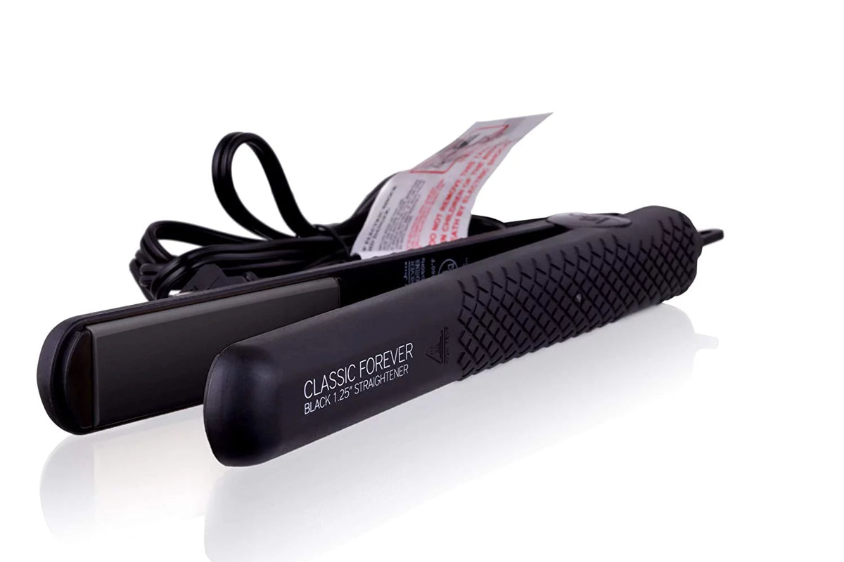 Black 1.25" Ceramic Ionic Flat Iron Hair Straightener Y196286