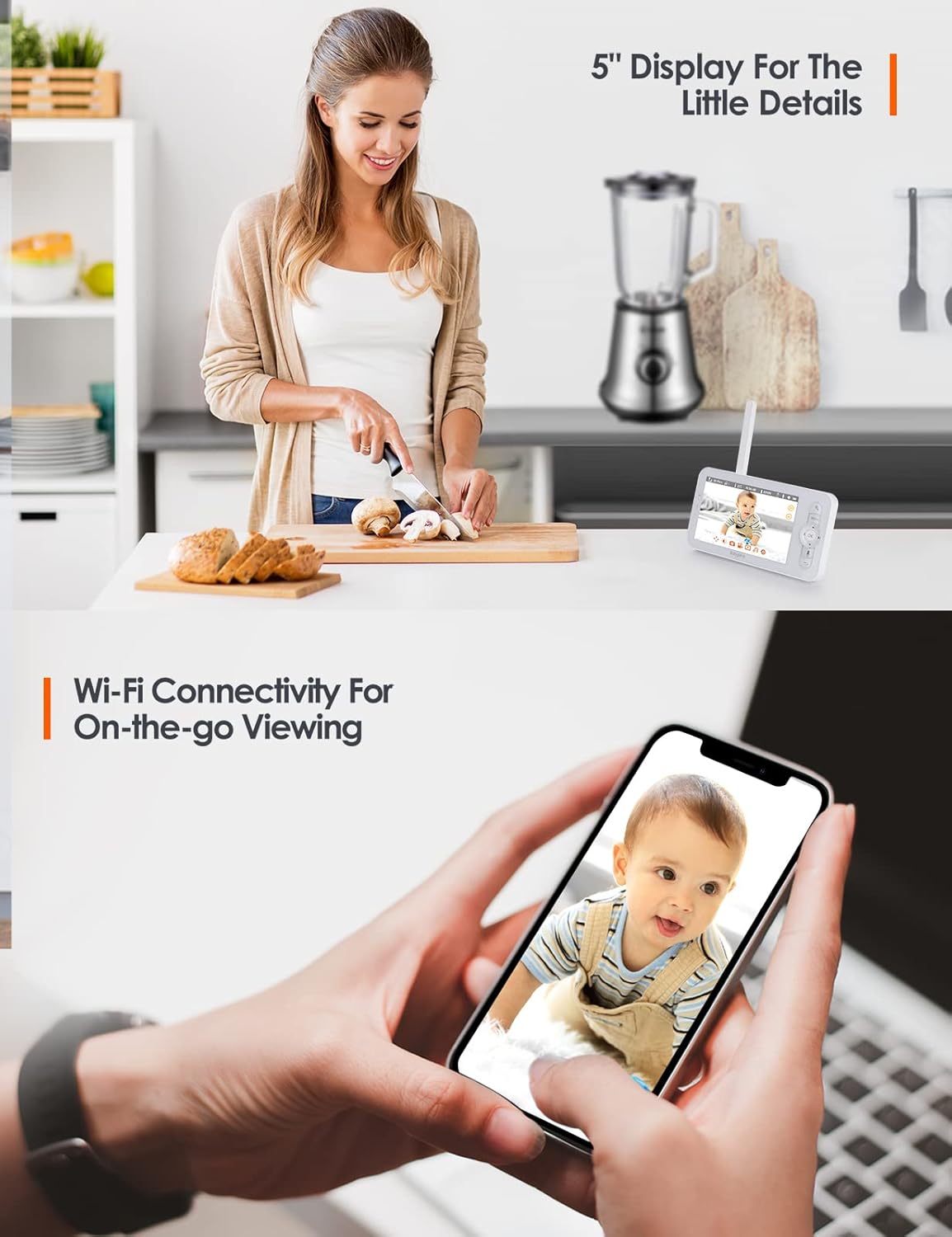 1080P Pan/Tilt Video Baby Monitor with Infrared Night Vision Q31728