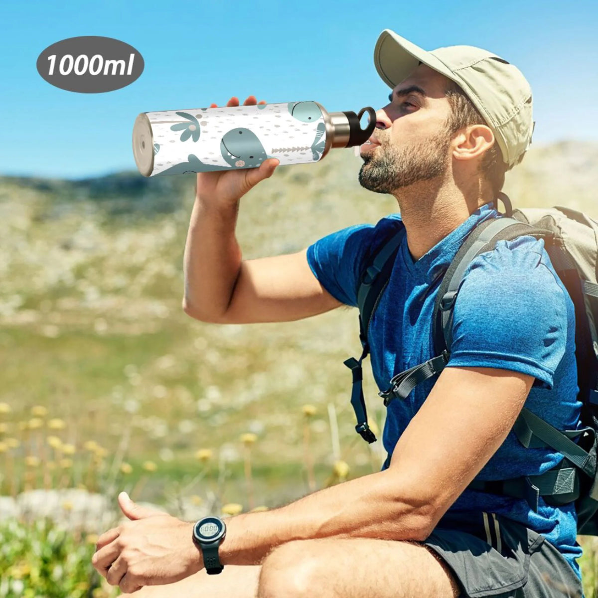 Stainless Steel Insulated Water Bottle with Straw Lid Y856