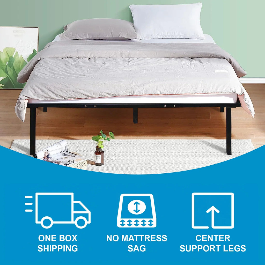 14" Metal Platform Bed Frame California King L952