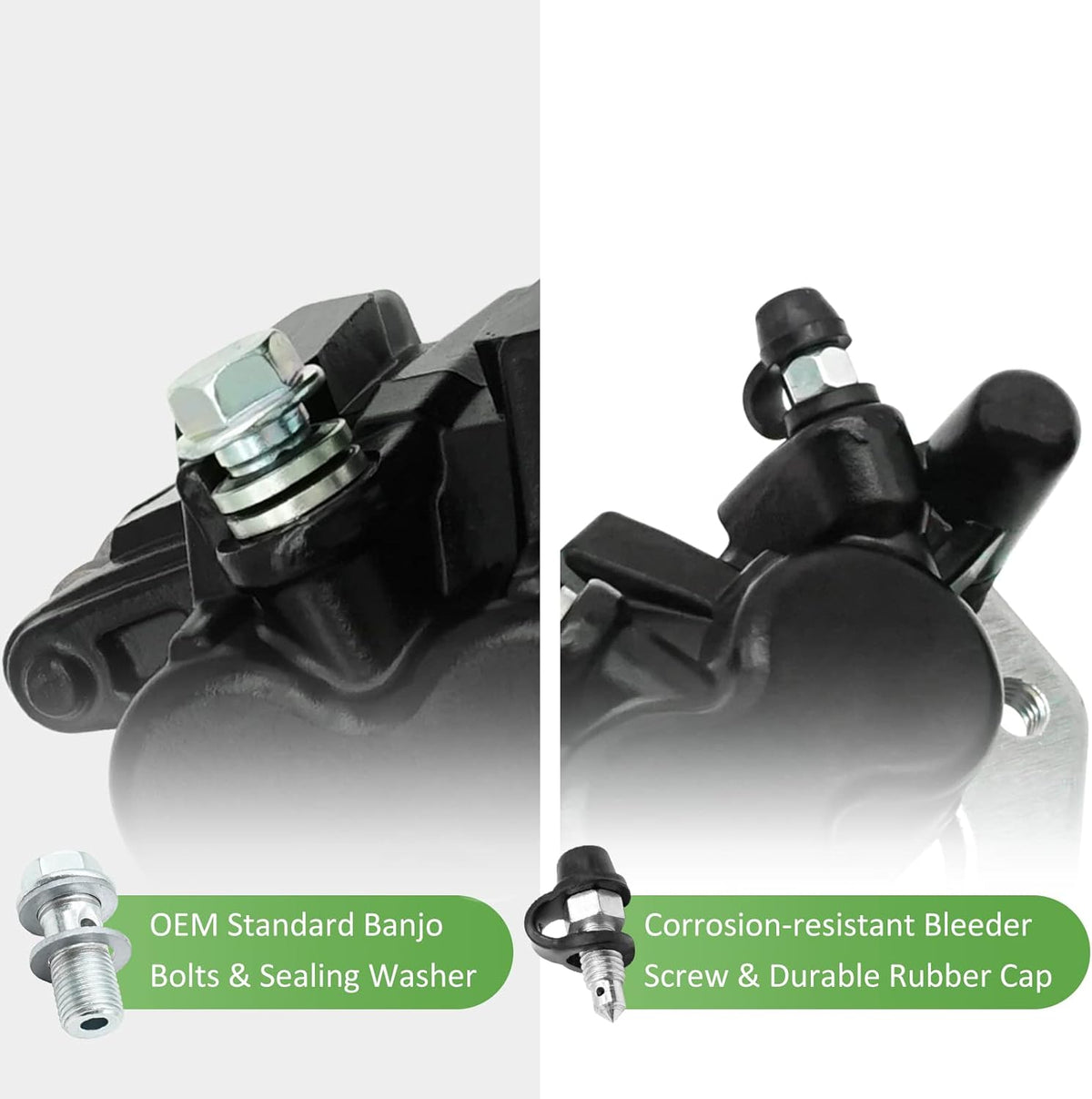 Front Left Right Brake Calipers & Pads for Kawasaki KFX700 Brute Force 650 Prairie 650 700 KVF650 KVF700 F210