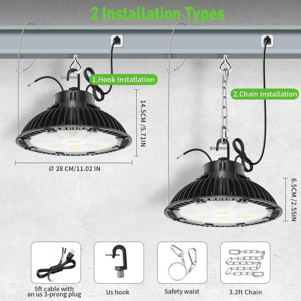 200W Dimmable LED High Bay Light, 28000LM, 100-277V, 5000-5500K, IP65 Waterproof R745368