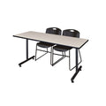 Black Training Table and 2 Stack Chairs V5350