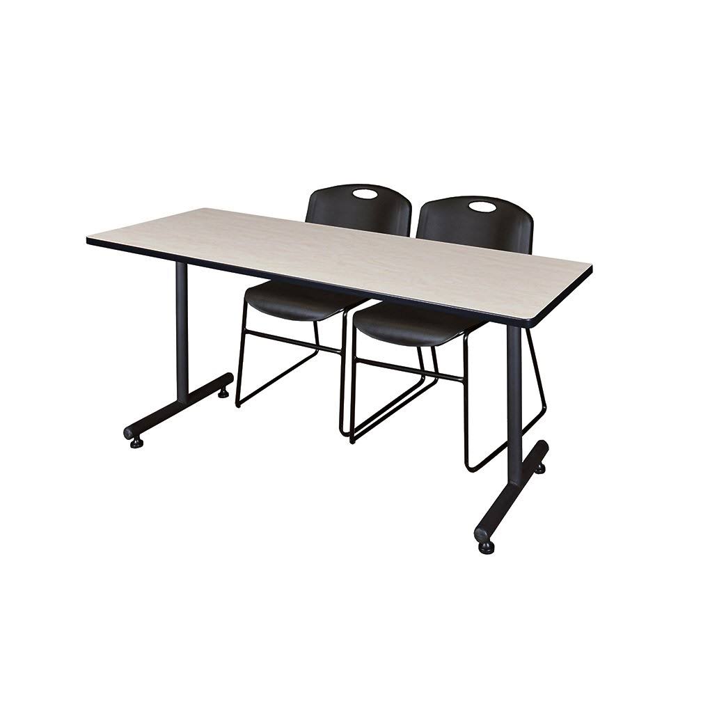 Black Training Table and 2 Stack Chairs V5350