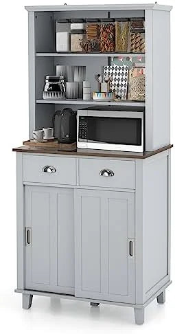 67" Freestanding Brown Cabinet with Drawers Shelves M280169