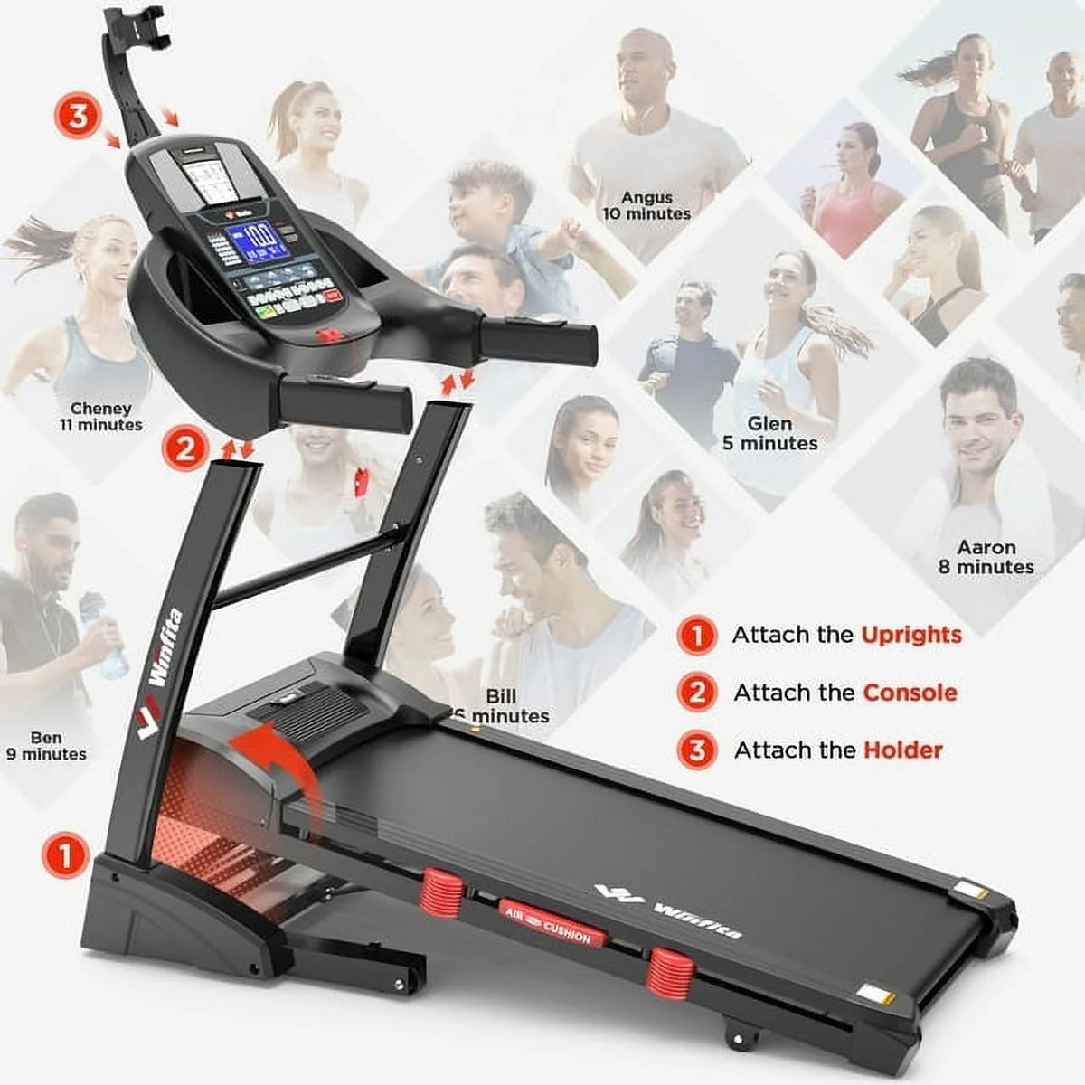 4.5HP Folding Treadmill with 15% Auto Incline O864