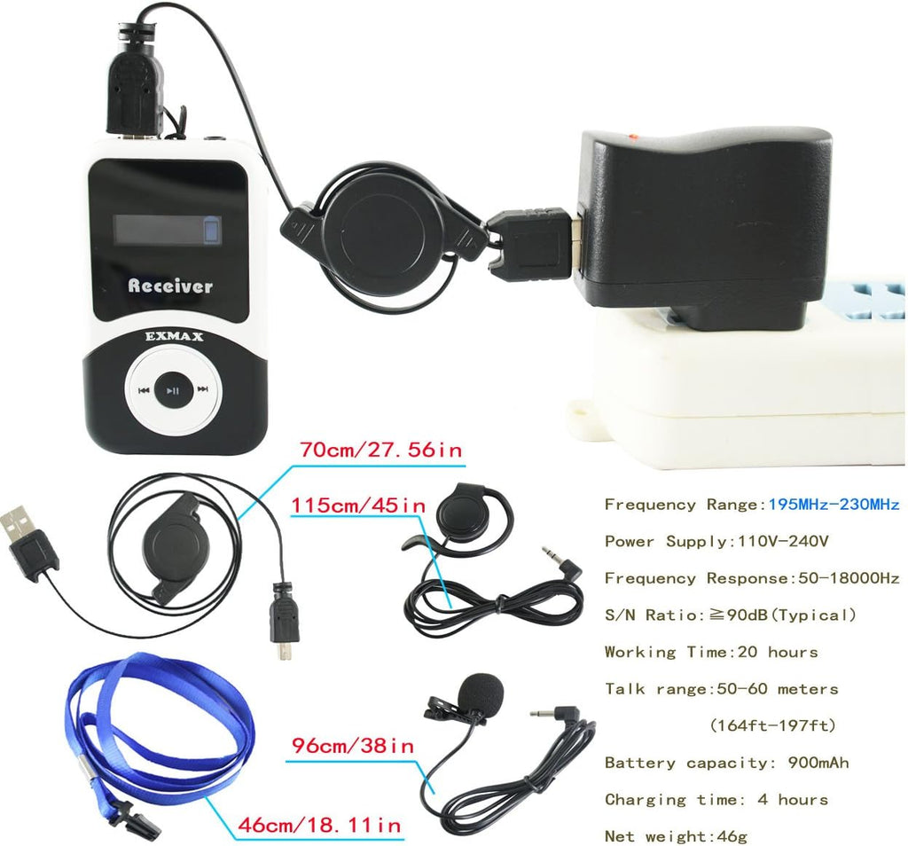 Wireless Tour Guide System Headsets (1 Transmitter 6 Receivers) P466