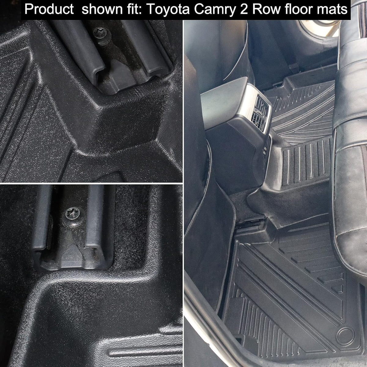 Black Rubber Floor Mats and Cargo Liner for Toyota Camry A3965