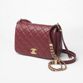 Lambskin & Gold-Tone Metal Dark Brown W92296