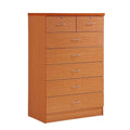 7 Drawer Wooden Dresser Chest with 2 Top Locks, Cherry A491663