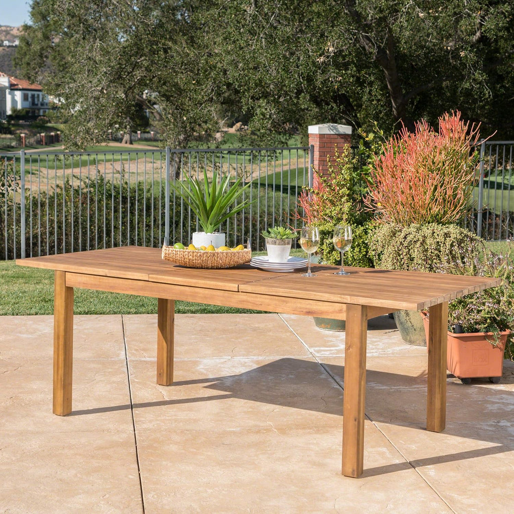 Teak Finish Acacia Wood Outdoor Dining Table D215470